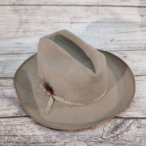 Vintage Royal Stetson Open Road Beige Felt Cowboy Hat – Men’s